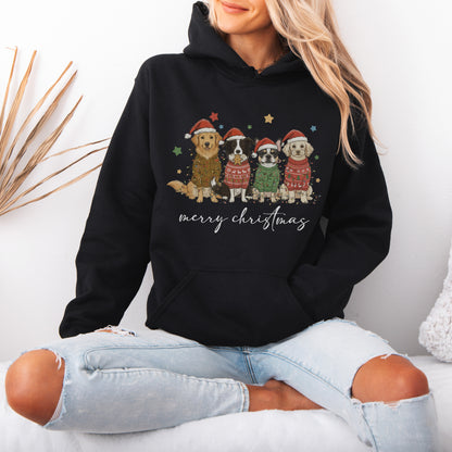 Merry Christmas Dogs Hoodie – Cute Holiday Puppy Dog Lover Gift