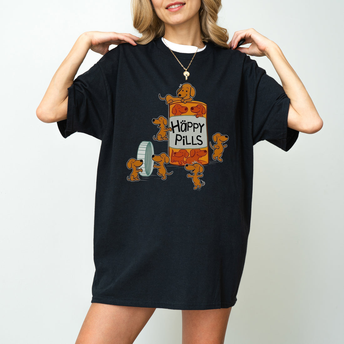 Happy Pills Dachshund Shirt – Funny Wiener Dog Tee for Dog Lovers, Cute Doxie Gift