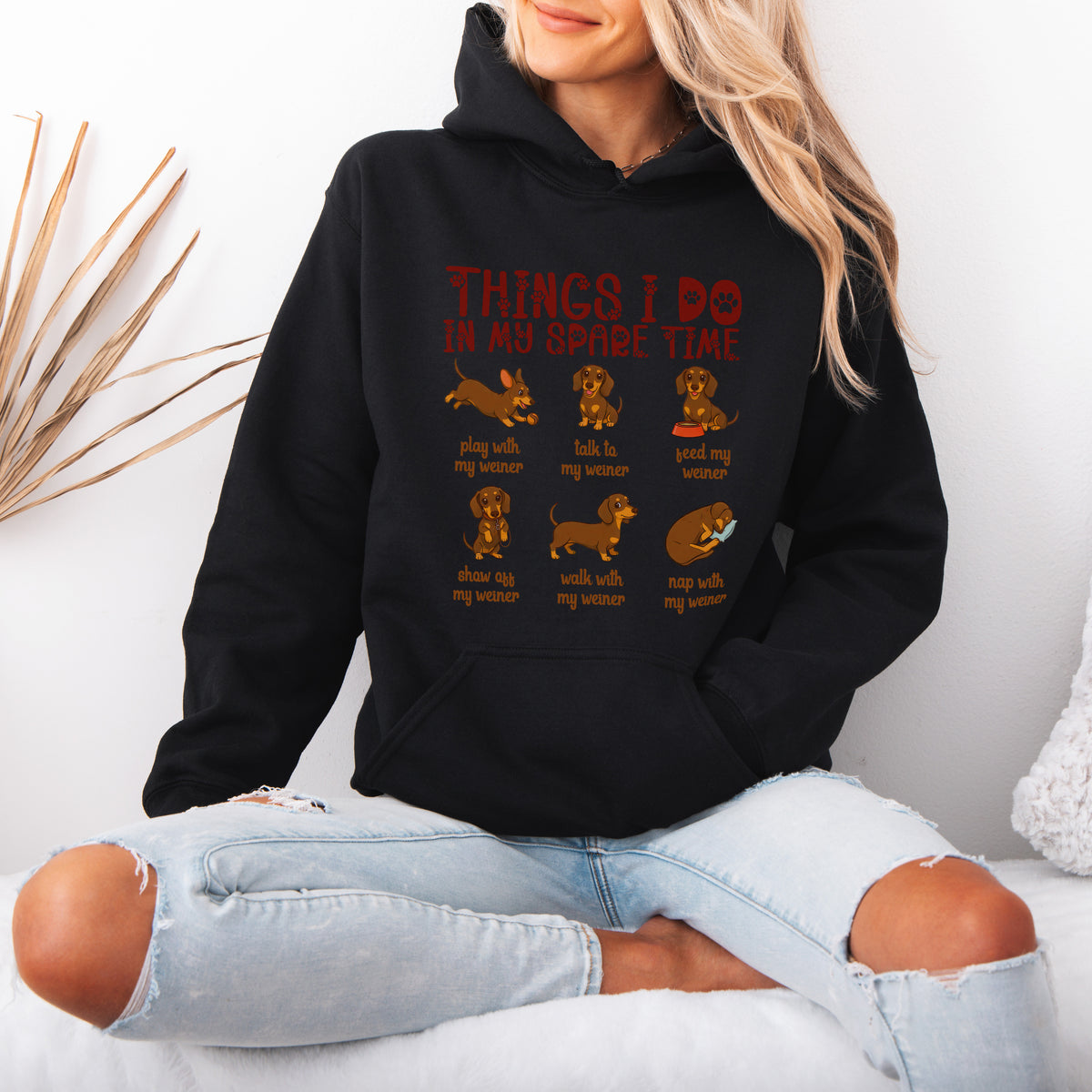 Things I Do In My Spare Time Dachshund Hoodie