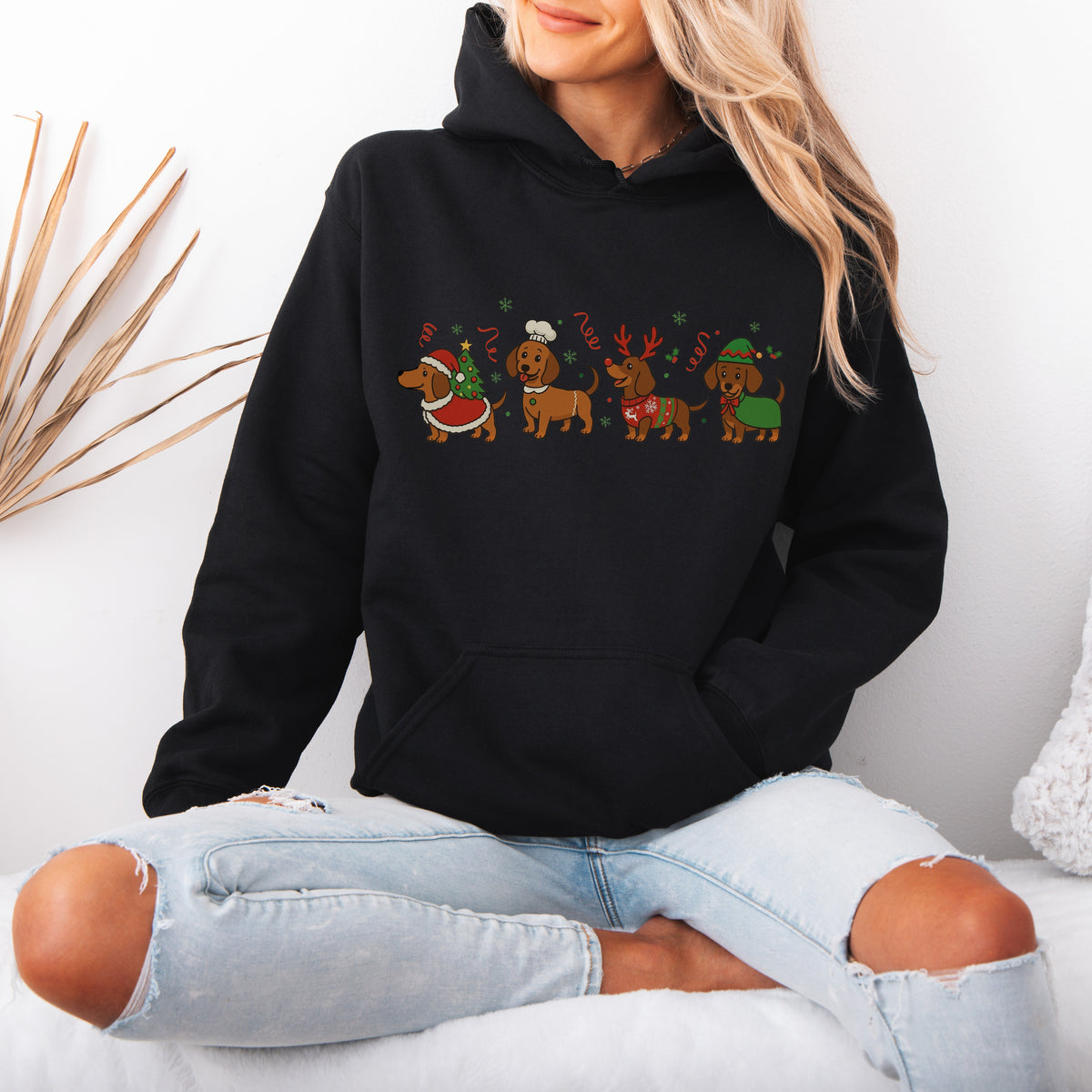 Funny Christmas Dachshund Dog Cute Christmas Puppy Hoodie