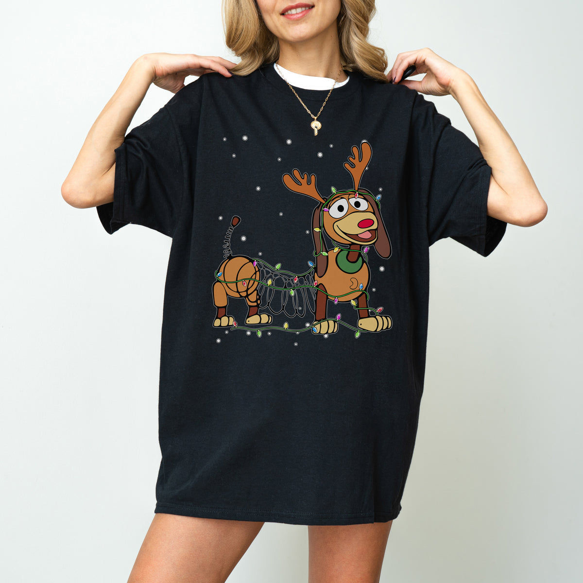 Reindeer Lights Dachshund Christmas Shirt – String Lights Pup