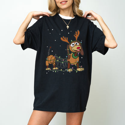Reindeer Lights Dachshund Christmas Shirt – String Lights Pup