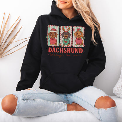 Dachshund Through the Snow Trio Christmas Hoodie