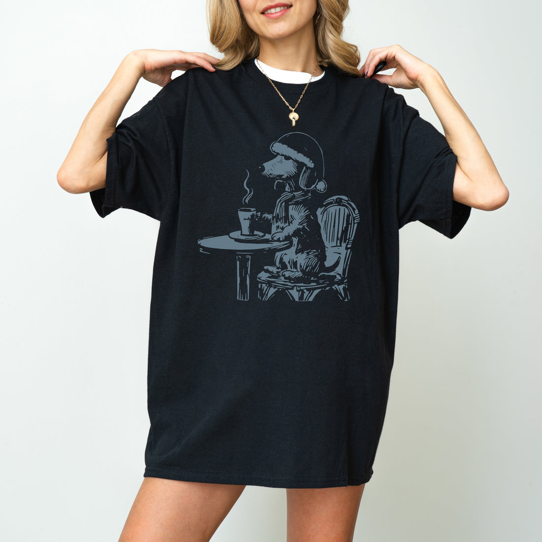 Vintage Dachshund Shirt Funny French Coffee Dog Tee