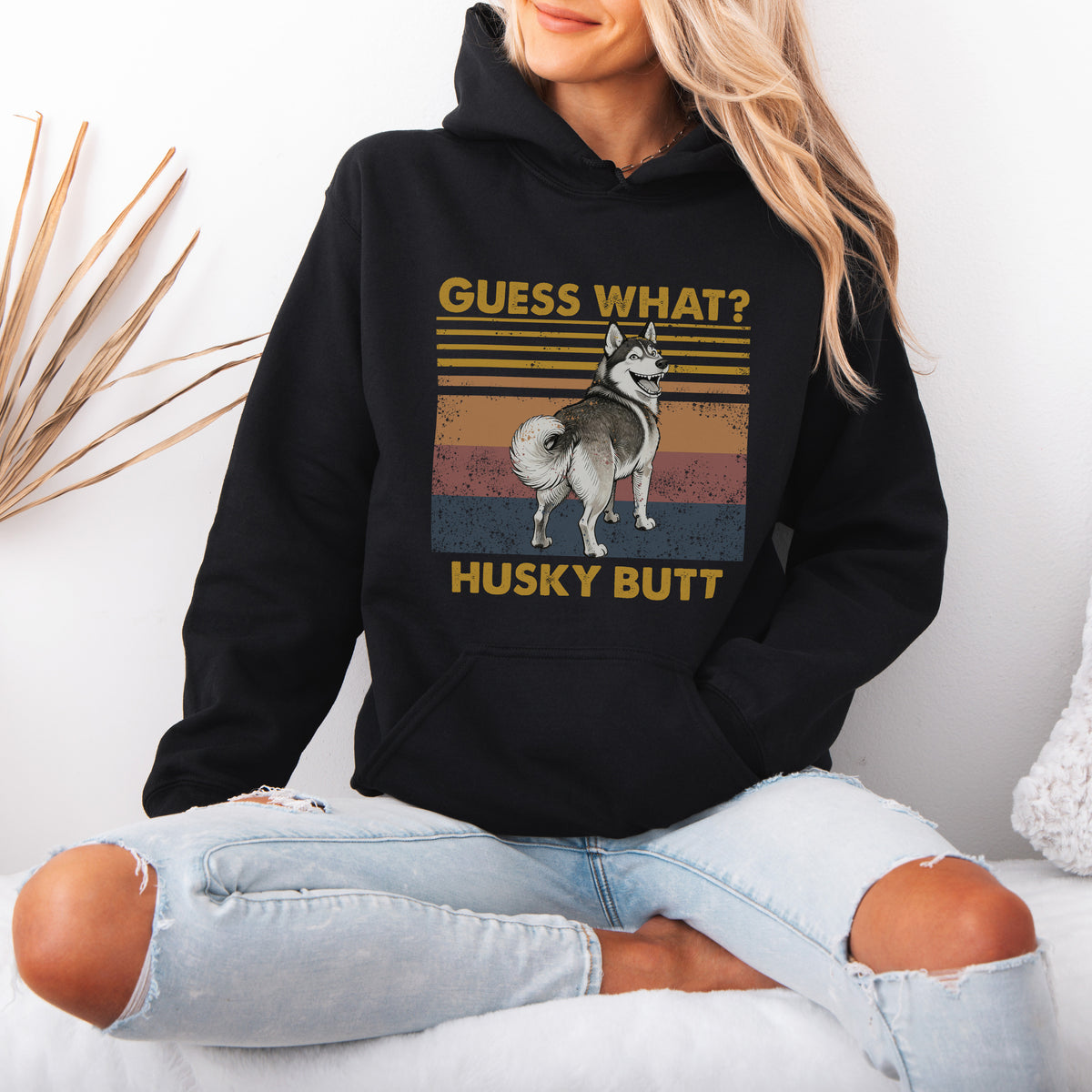 Guess What Husky Butt Hoodie – Funny Dog Lover Gift