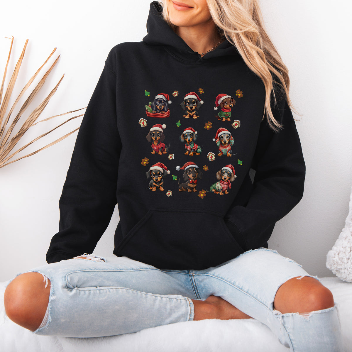 Dachshund Christmas Hoodie for Dog Lovers and Wiener Dog Moms
