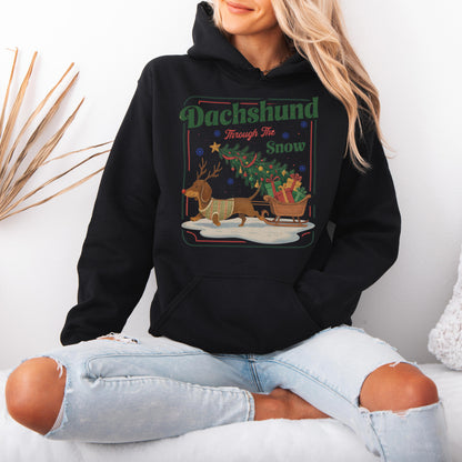 Dachshund Through the Snow Christmas Hoodie