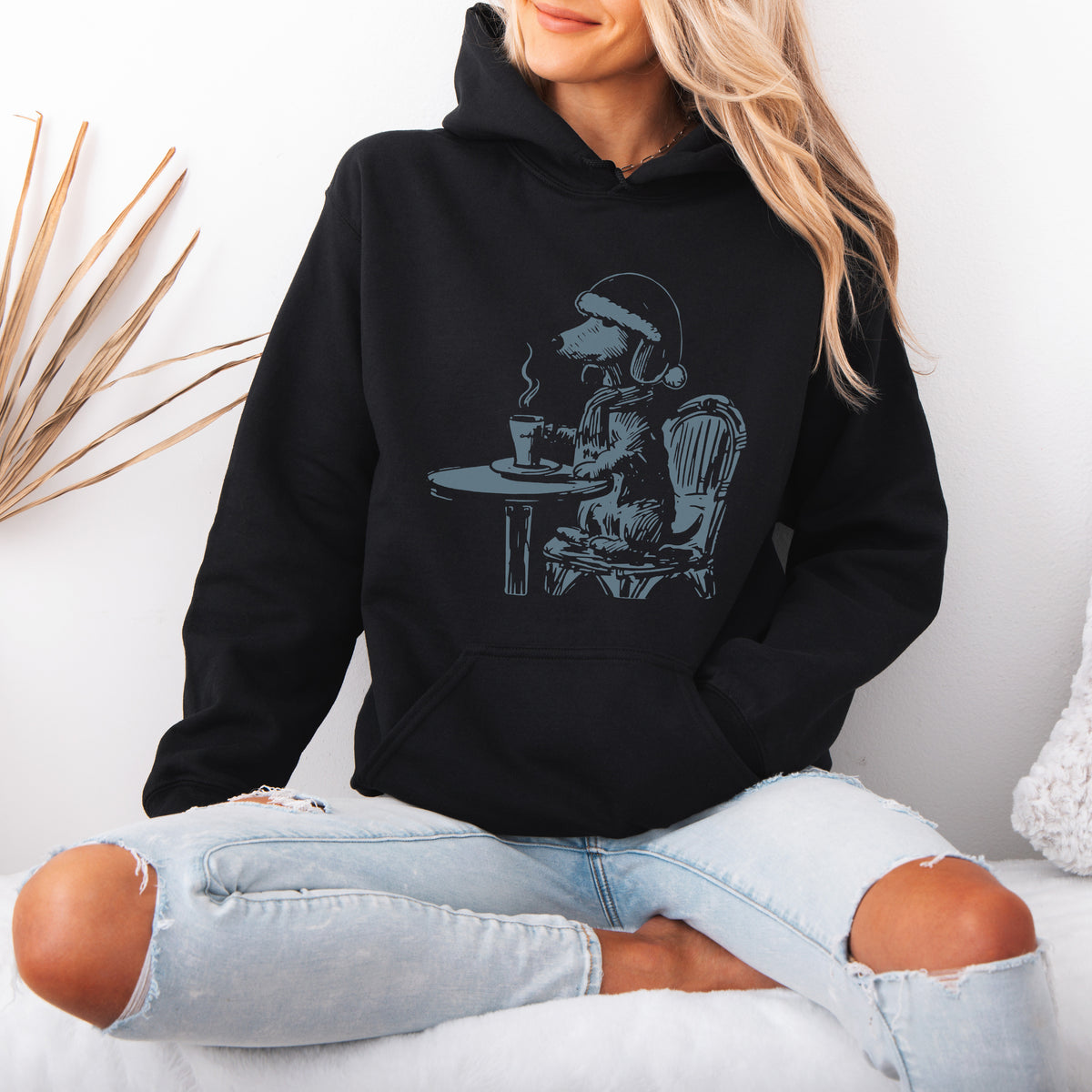Vintage Dachshund Shirt Funny French Coffee Dog Hoodie
