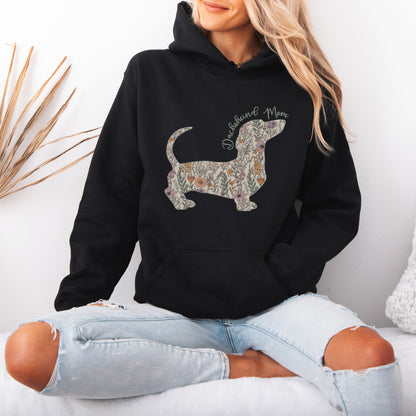 Personalized Dachshund Dog Mama Hoodie – Custom Floral Dog Mom