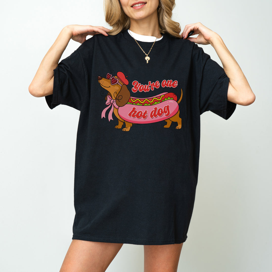 You Are One Hot Dog Dachshund Valentine Shirt – Funny Wiener Dog Love Tee for Dog Lovers