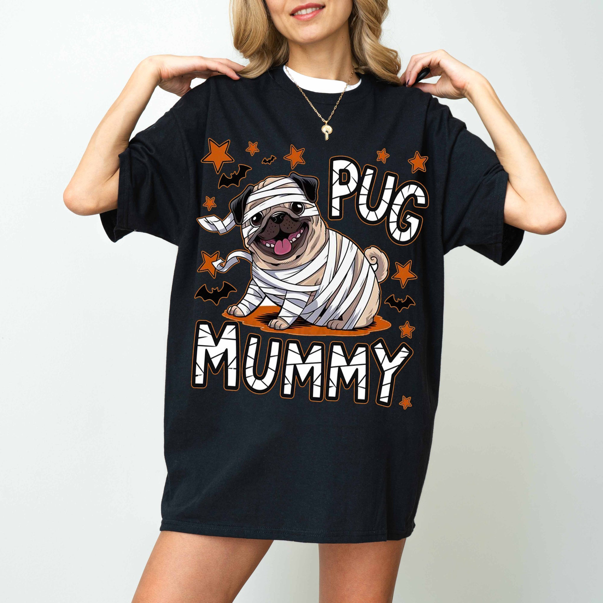 Pug Mummy Halloween Dog T-Shirt