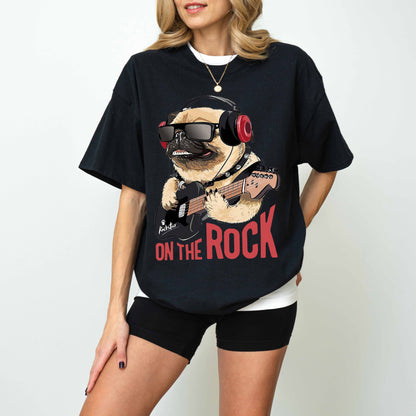 On the Rock Pug Funny Dog T-Shirt