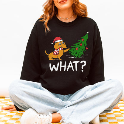 Funny What? Dachshund Christmas Sweatshirt