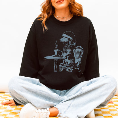 Vintage Dachshund Shirt Funny French Coffee Dog Sweatshirt