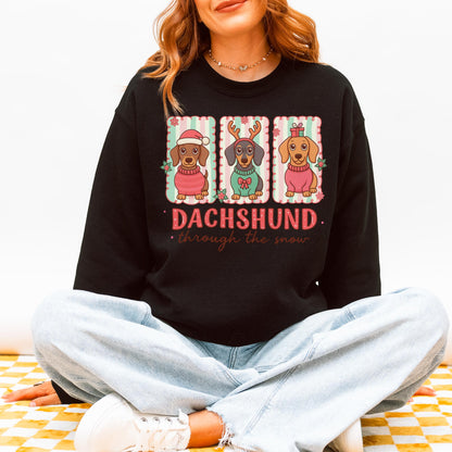 Dachshund Through the Snow Trio Christmas Sweatshirt