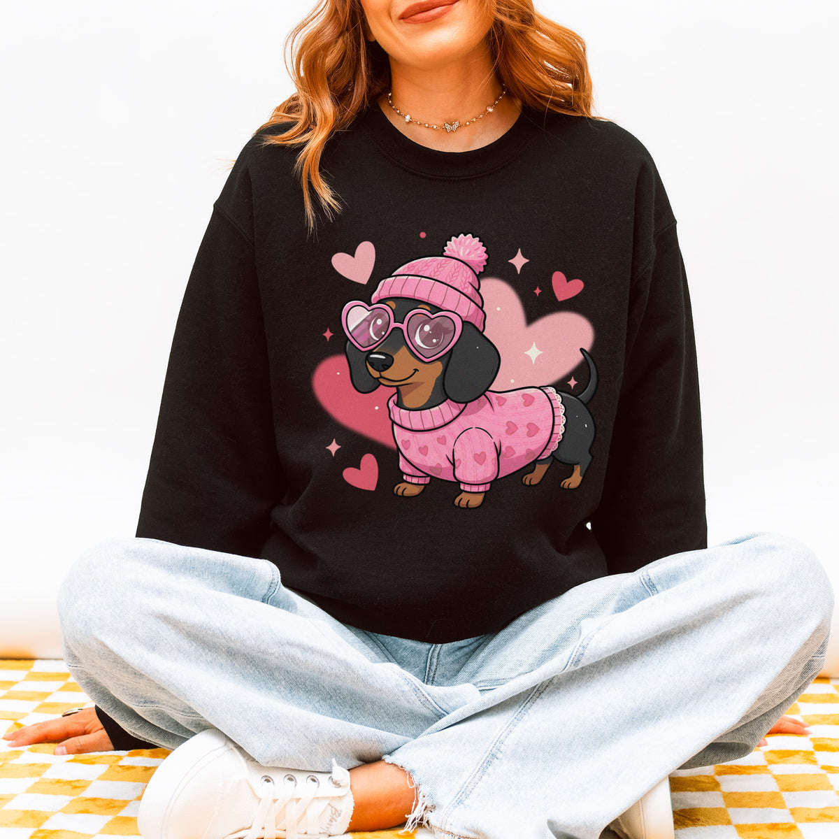 Cute Valentine Dachshund Dog Mom Sweatshirt