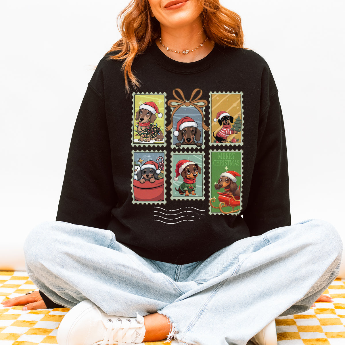 Dachshund Christmas Sweatshirt Cute Holiday Dog Lover Gift