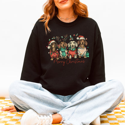 Merry Christmas Dachshund Dog Cute Holiday Puppy Sweatshirt