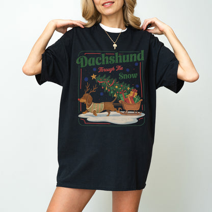 Dachshund Through the Snow Christmas Shirt