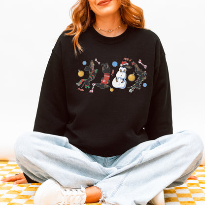 Christmas Dachshund Chaos Sweatshirt – Funny Holiday Wiener Dog