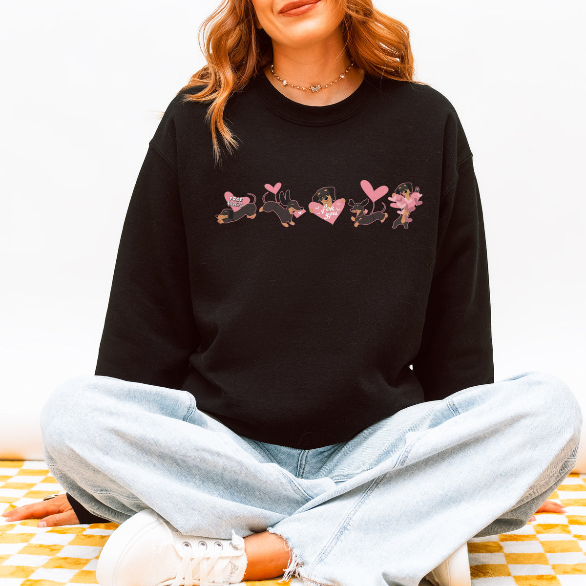 Valentine Dachshund Love Sweatshirt – Cozy Dog Valentine Art