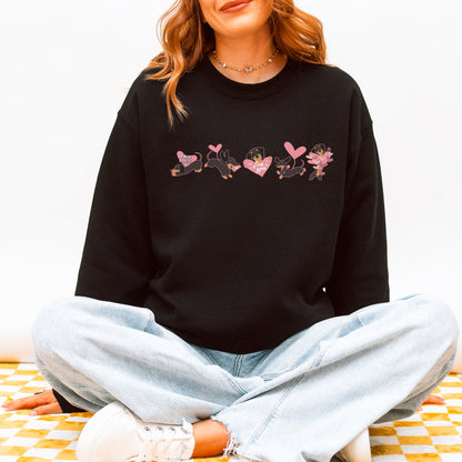 Valentine Dachshund Love Sweatshirt – Cozy Dog Valentine Art
