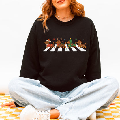 Abbey Road Dachshund Christmas Sweatshirt