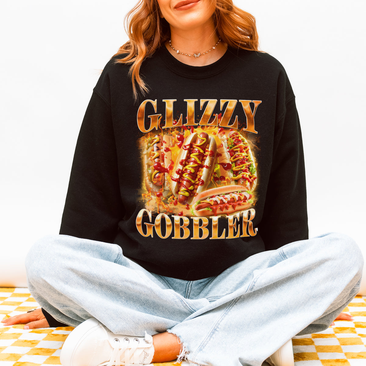 Glizzy Gobbler Sweatshirt Funny Hot Dog Meme Gift for Food Lovers