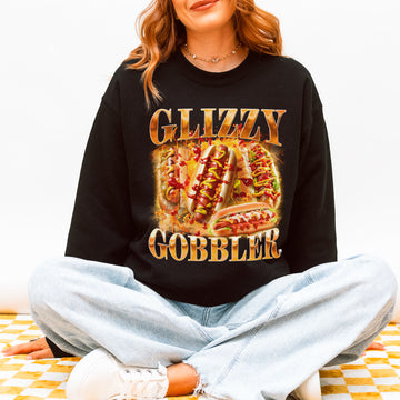 Glizzy Gobbler Sweatshirt Funny Hot Dog Meme Gift for Food Lovers