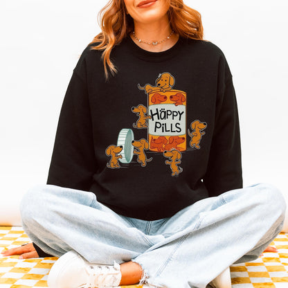 Happy Pills Dachshund Sweatshirt Cute Doxie Gift