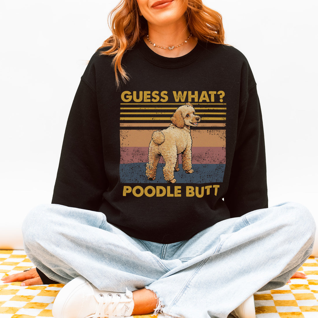 Guess What Poodle Butt Sweatshirt – Funny Pullover for Dog Lovers, Cute Gift