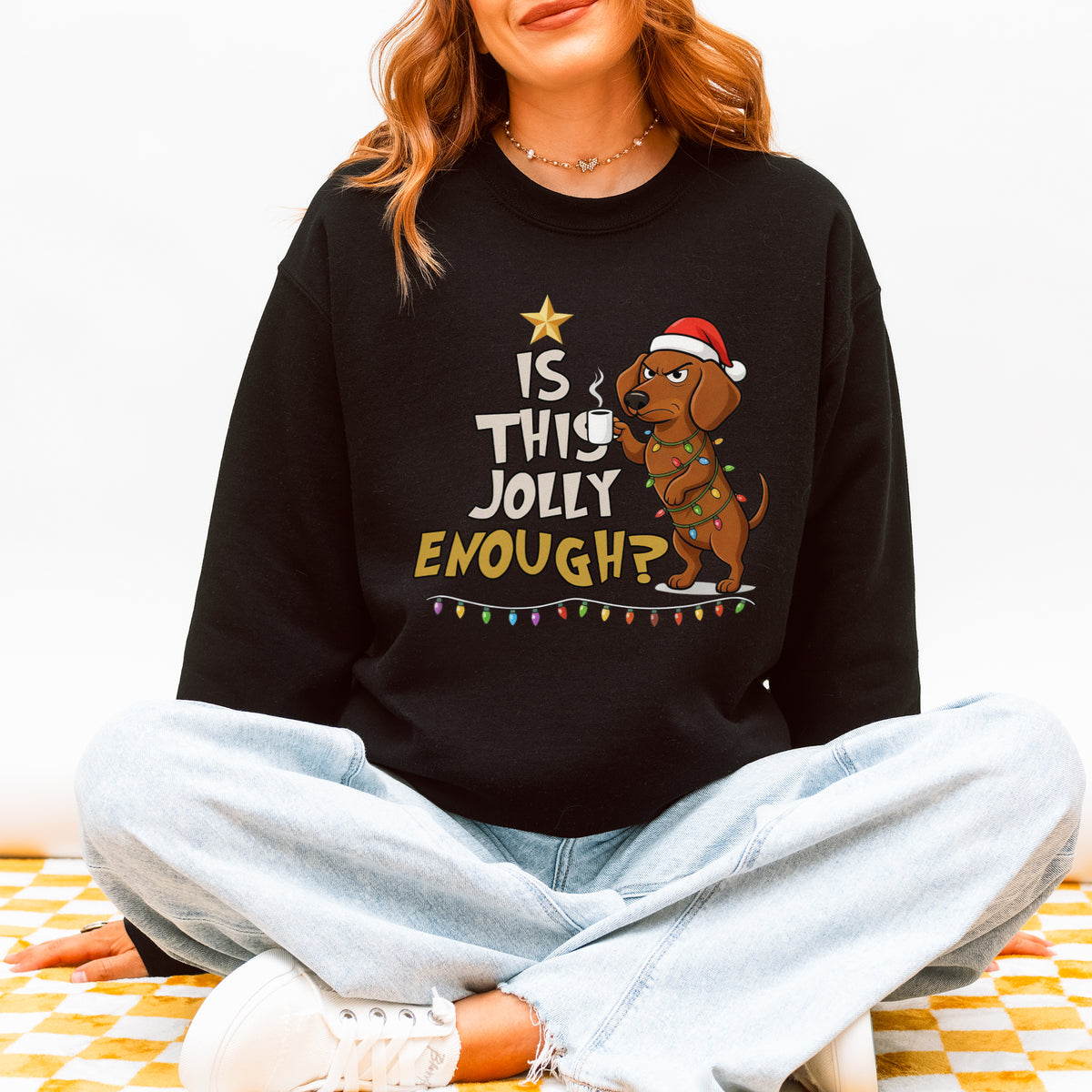 Is This Jolly Enough Dachshund Christmas Sweatshirt
