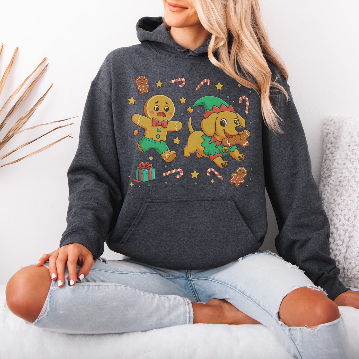 Elf Gingerbread Dachshund Christmas Hoodie