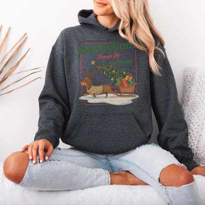 Dachshund Through the Snow Christmas Hoodie