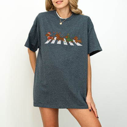 Abbey Road Dachshund Christmas Shirt