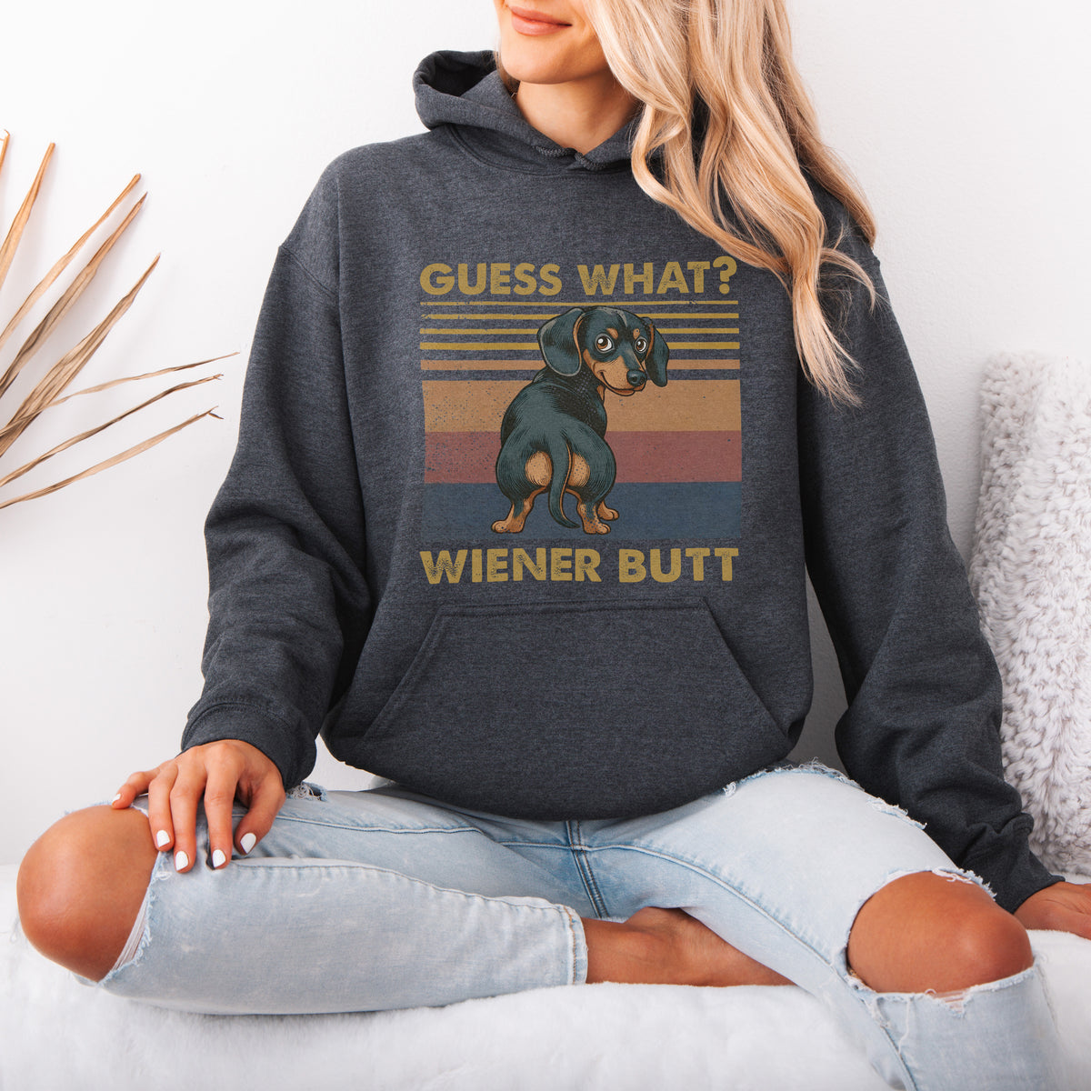 Guess What Wiener Butt Dachshund Hoodie Cute Doxie Gift