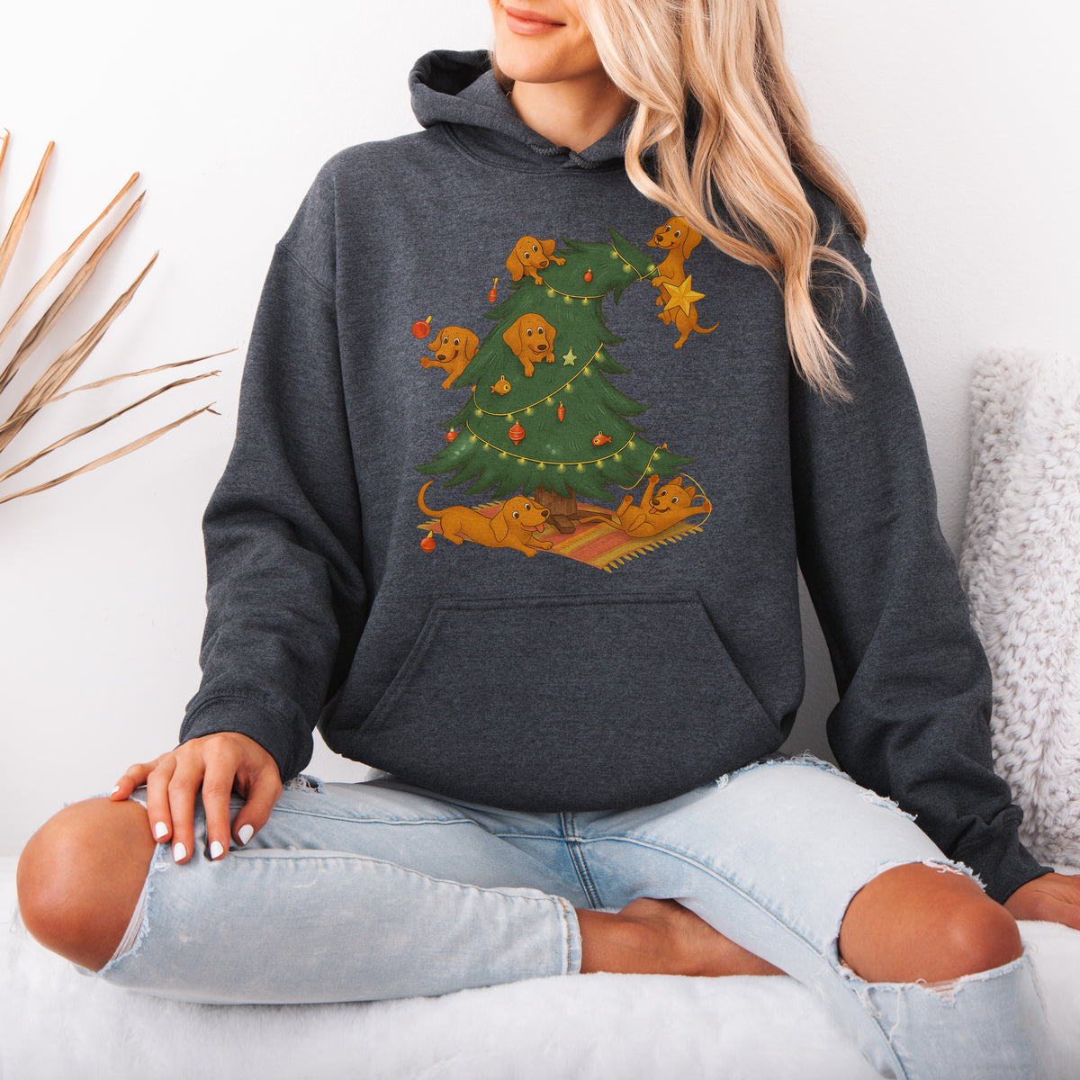 Dachshund Christmas Tree Hoodie – Cute Sausage Dog Holiday Gift