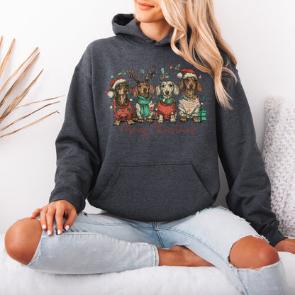 Merry Christmas Dachshund Dog Cute Christmas Puppy Hoodie