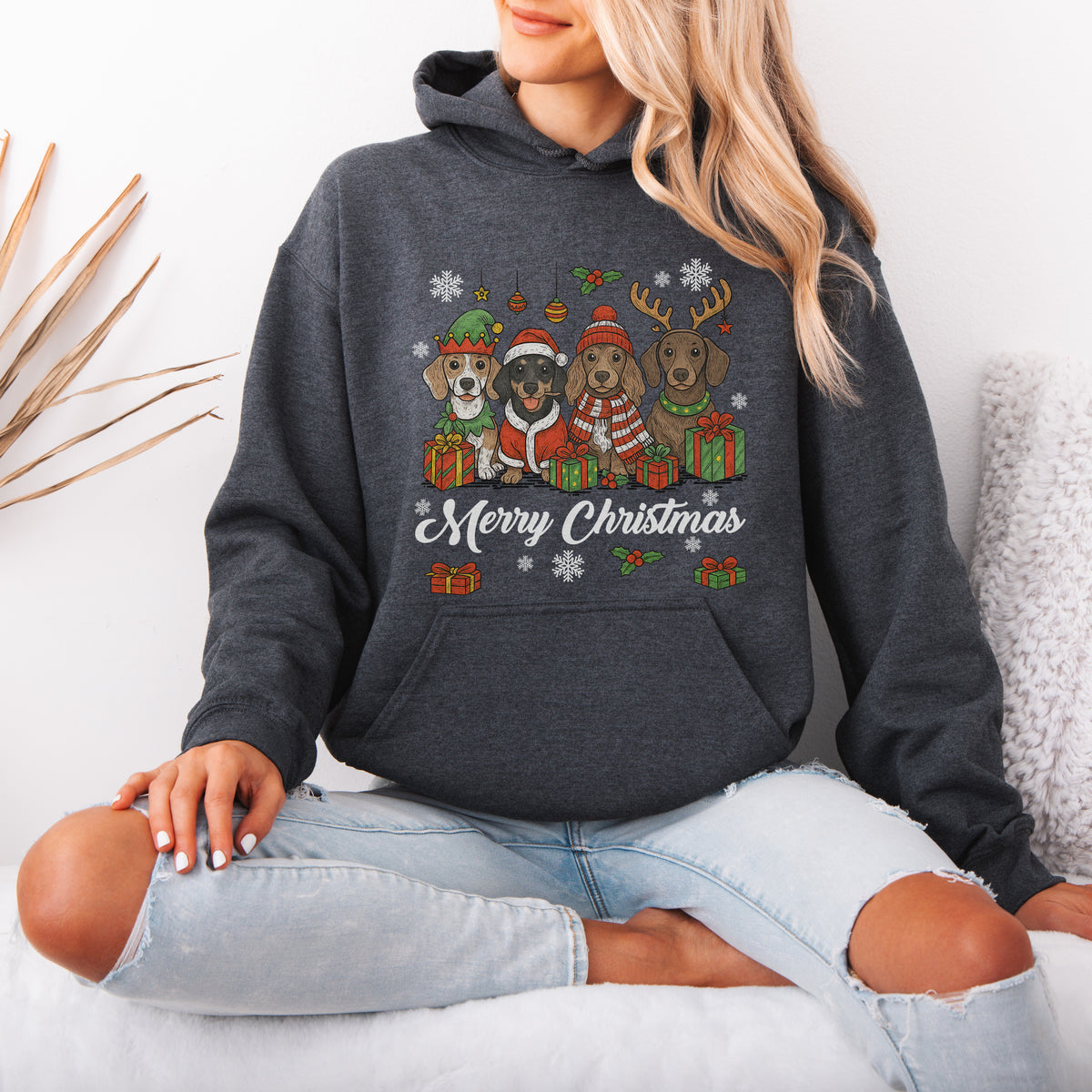 Merry Christmas Dachshund Hoodie – Cute Holiday Puppies Gift