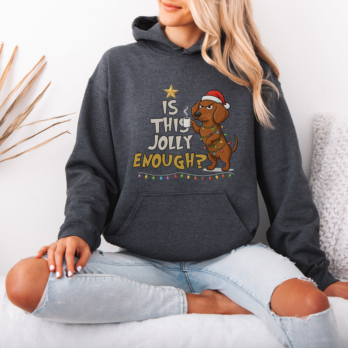 Is This Jolly Enough Dachshund Christmas Hoodie
