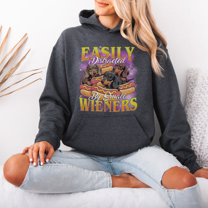 Easily Distracted by Small Wieners Funny Dachshund Hoodie