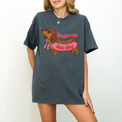 You Are One Hot Dog Dachshund Valentine Shirt