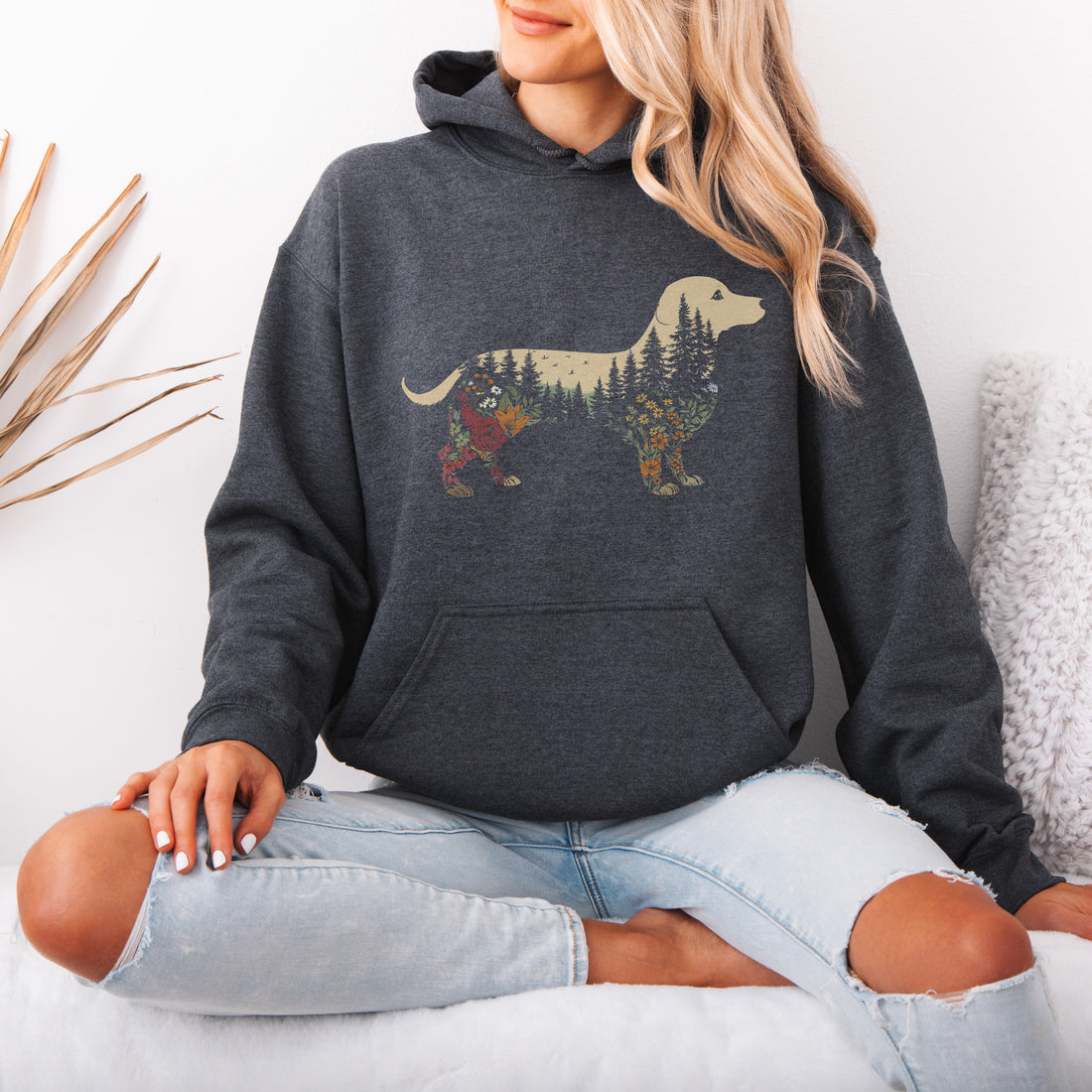 Boho Dachshund Hoodie Gift for Sausage Dog Lovers