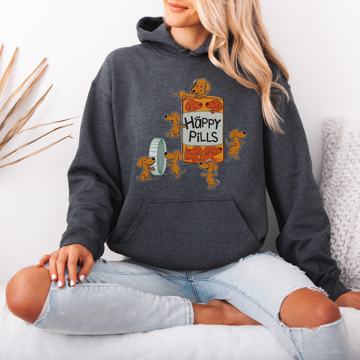 Happy Pills Dachshund Hoodie Cute Doxie Gift