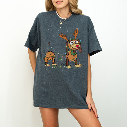 Reindeer Lights Dachshund Christmas Shirt – String Lights Pup