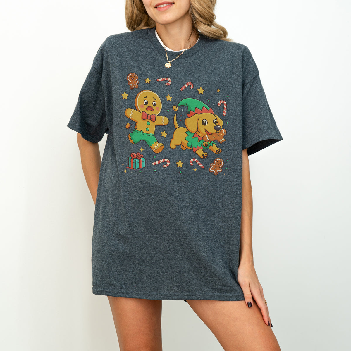 Elf Gingerbread Dachshund Christmas Shirt