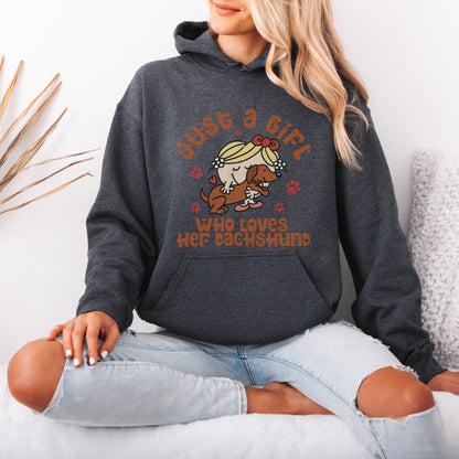 Just a Girl Who Loves Her Dachshund Mom Hoodie