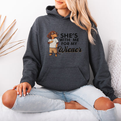 She’s With Me For My Wiener Dachshund Hoodie