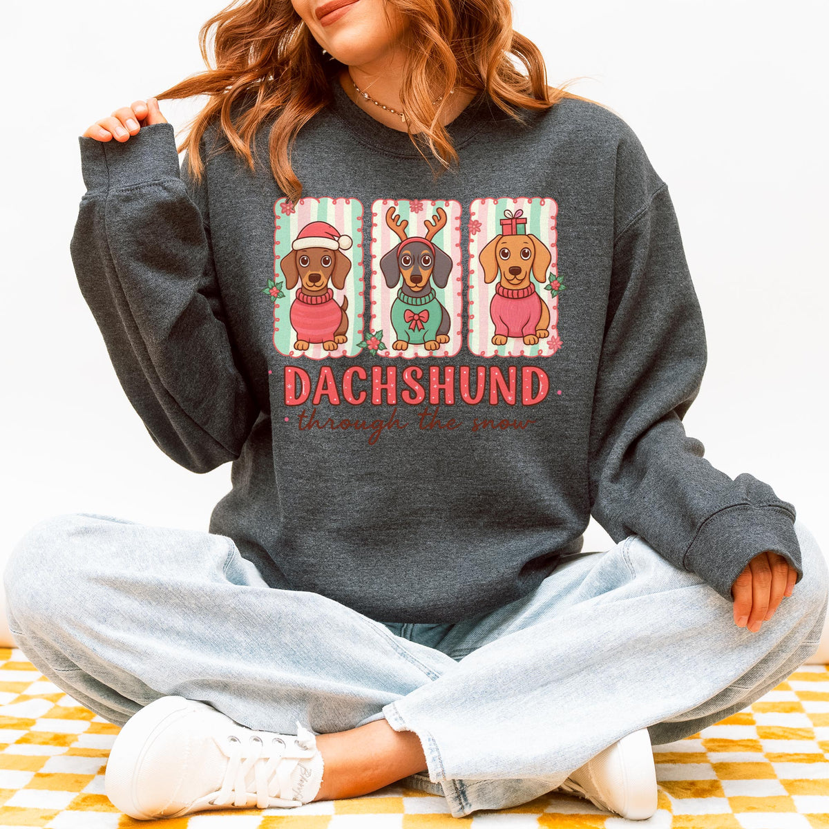 Dachshund Through the Snow Trio Christmas Sweatshirt