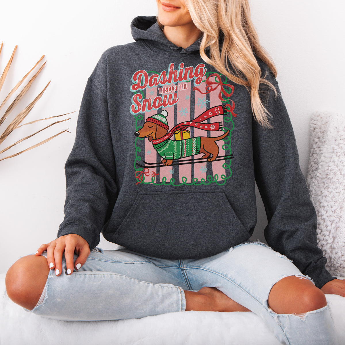 Dashing Through the Snow Dachshund Christmas Hoodie